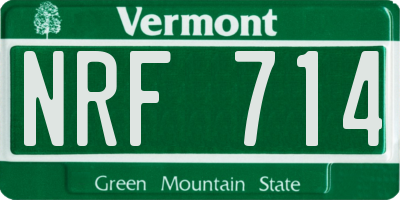 VT license plate NRF714