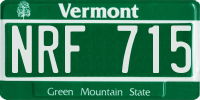 VT license plate NRF715
