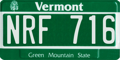 VT license plate NRF716