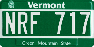 VT license plate NRF717