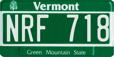 VT license plate NRF718