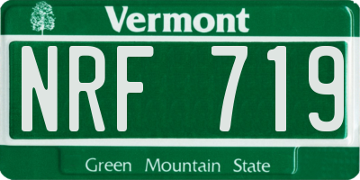 VT license plate NRF719