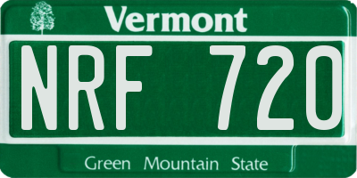 VT license plate NRF720