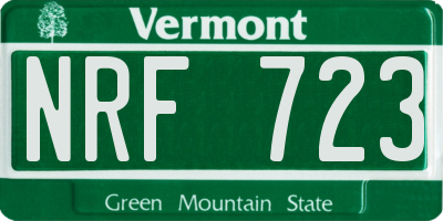 VT license plate NRF723