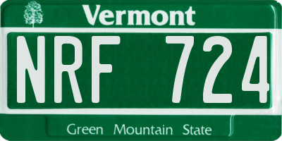 VT license plate NRF724