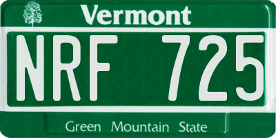 VT license plate NRF725
