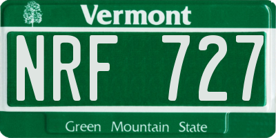 VT license plate NRF727