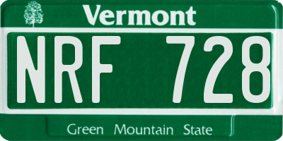 VT license plate NRF728