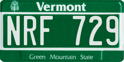 VT license plate NRF729