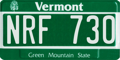VT license plate NRF730