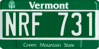 VT license plate NRF731