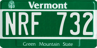 VT license plate NRF732