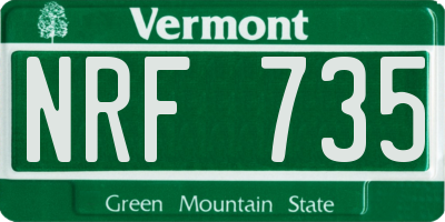 VT license plate NRF735