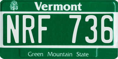 VT license plate NRF736