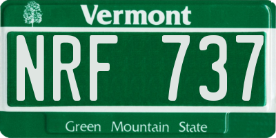 VT license plate NRF737