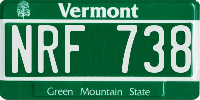 VT license plate NRF738