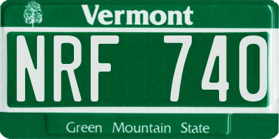 VT license plate NRF740