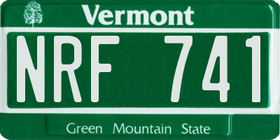 VT license plate NRF741