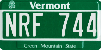 VT license plate NRF744