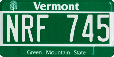 VT license plate NRF745