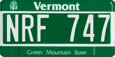 VT license plate NRF747