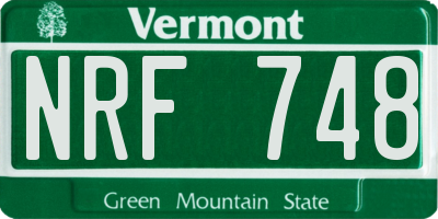 VT license plate NRF748