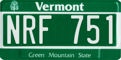 VT license plate NRF751