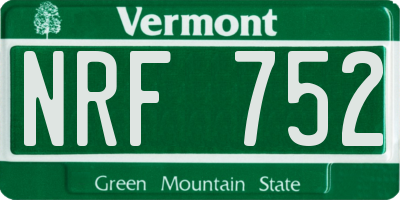 VT license plate NRF752
