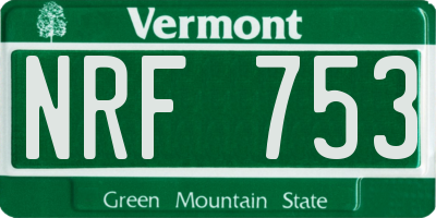 VT license plate NRF753