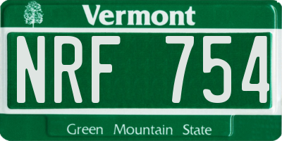 VT license plate NRF754