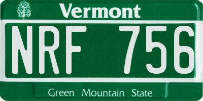 VT license plate NRF756