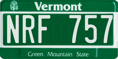 VT license plate NRF757