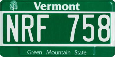 VT license plate NRF758