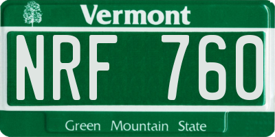VT license plate NRF760