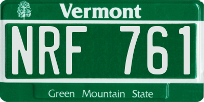 VT license plate NRF761