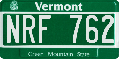 VT license plate NRF762