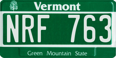 VT license plate NRF763