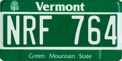 VT license plate NRF764