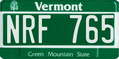 VT license plate NRF765