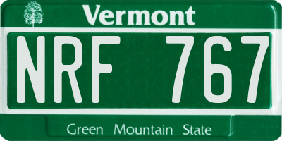 VT license plate NRF767