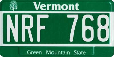 VT license plate NRF768