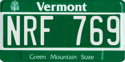 VT license plate NRF769