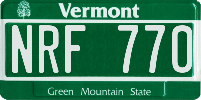 VT license plate NRF770