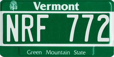 VT license plate NRF772