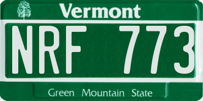 VT license plate NRF773