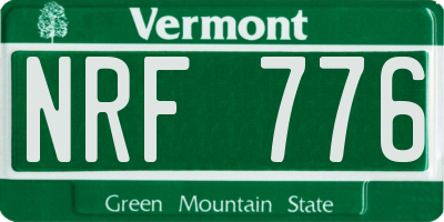 VT license plate NRF776