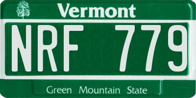 VT license plate NRF779