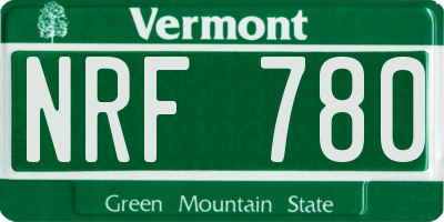 VT license plate NRF780
