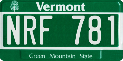 VT license plate NRF781