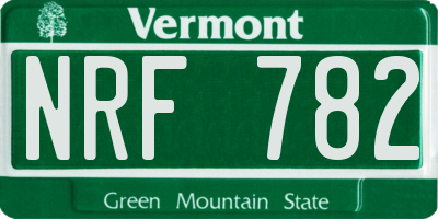 VT license plate NRF782